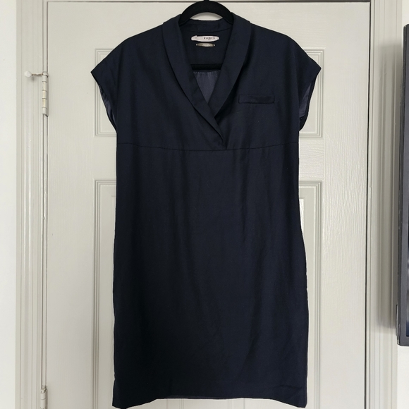 Ports 1941 Navy Blue 100% Wool Dress with 100% Silk Lining - Picture 2 of 7
